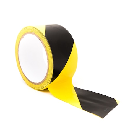 Bertech Safety Warning Hazard Floor Tape, PVC, 54 ft. L., 6.5 mil Thickness BERST-3BY